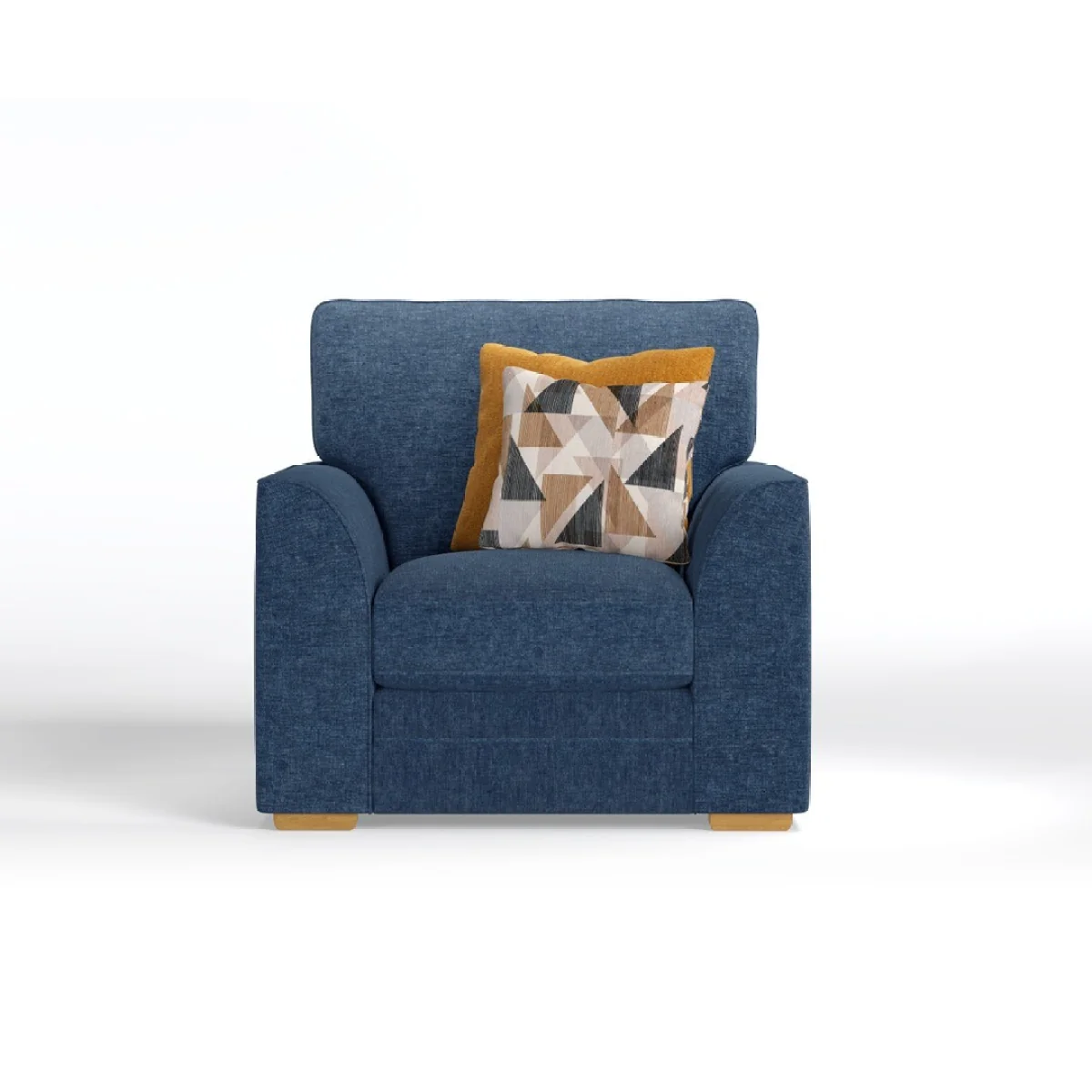 Jasper Indigo Chenille Fabric Armchair – image 2