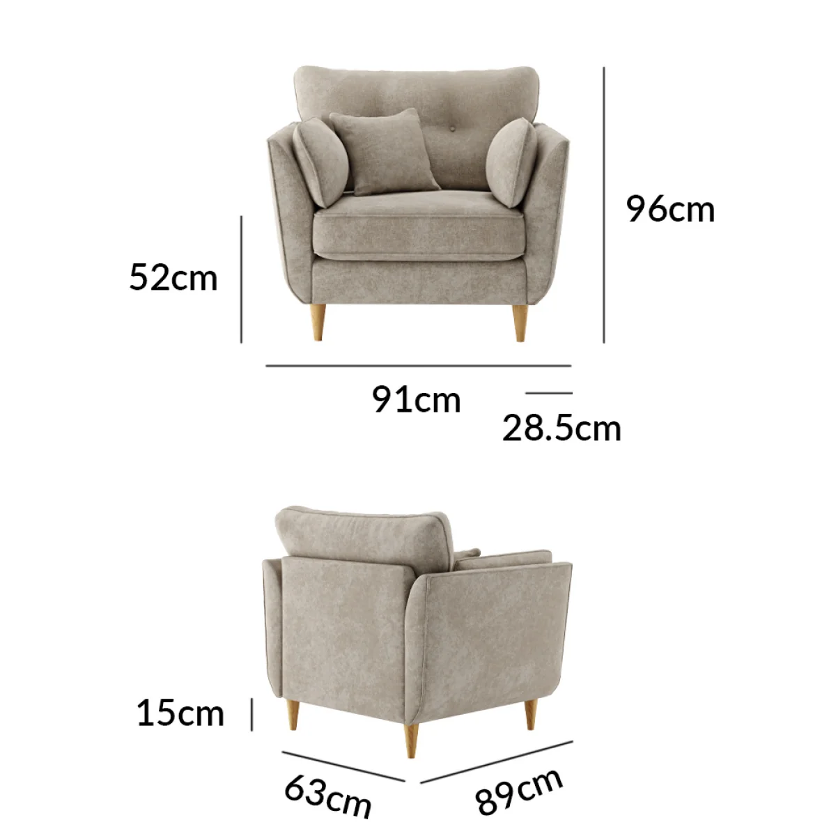 Capri Linen Chenille Fabric Armchair – image 9