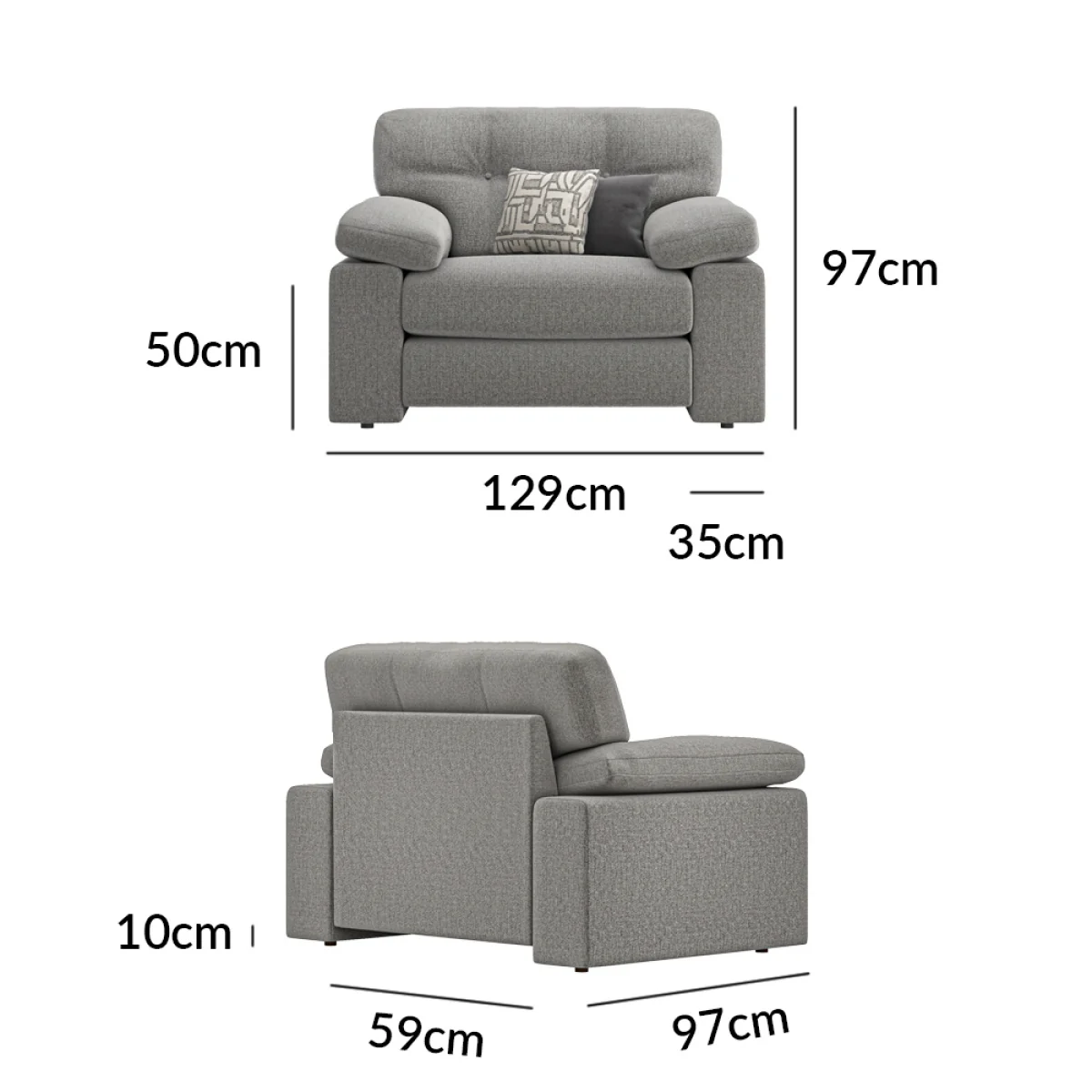 Helston Steel Fabric Armchair – image 12