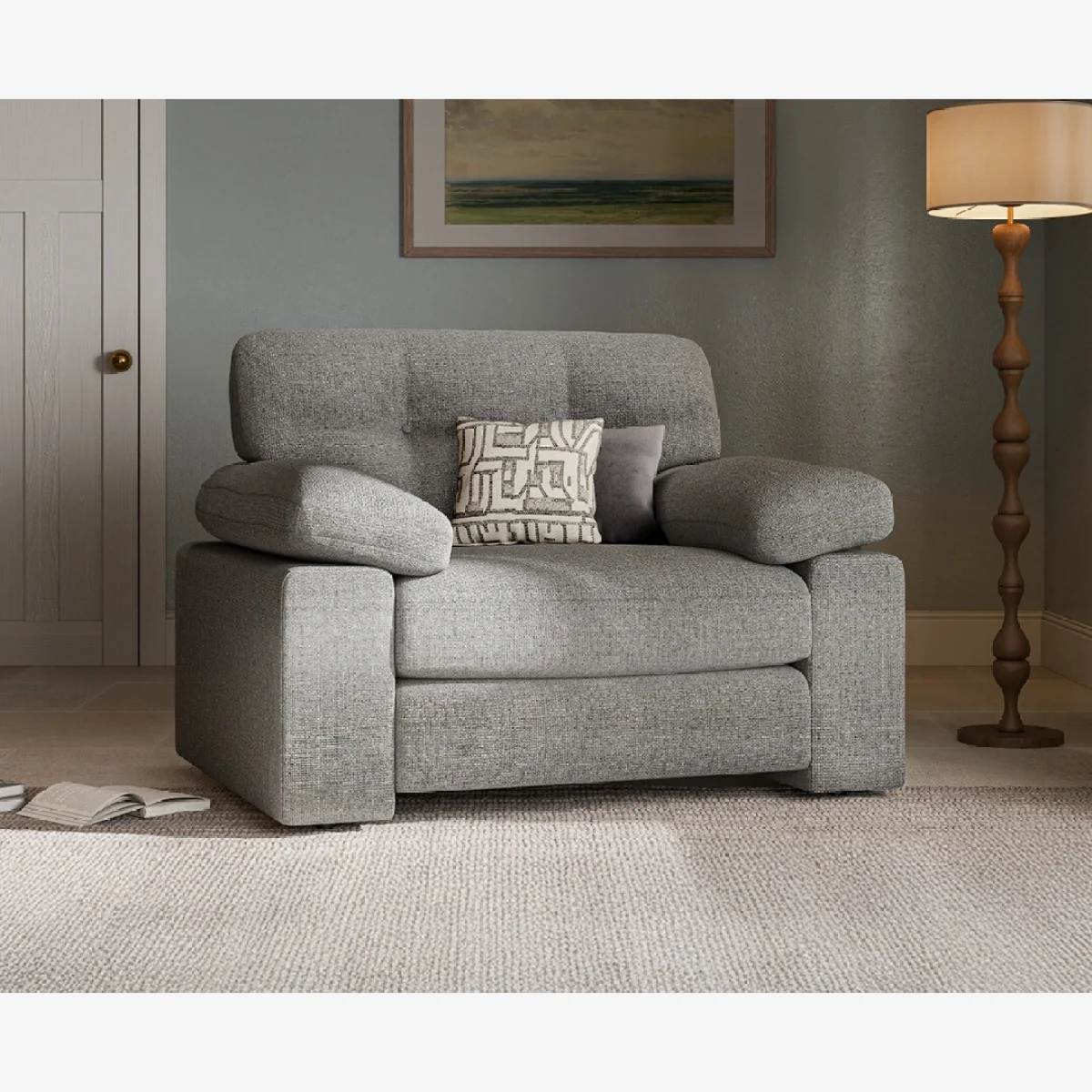 Helston Steel Fabric Armchair – image 1