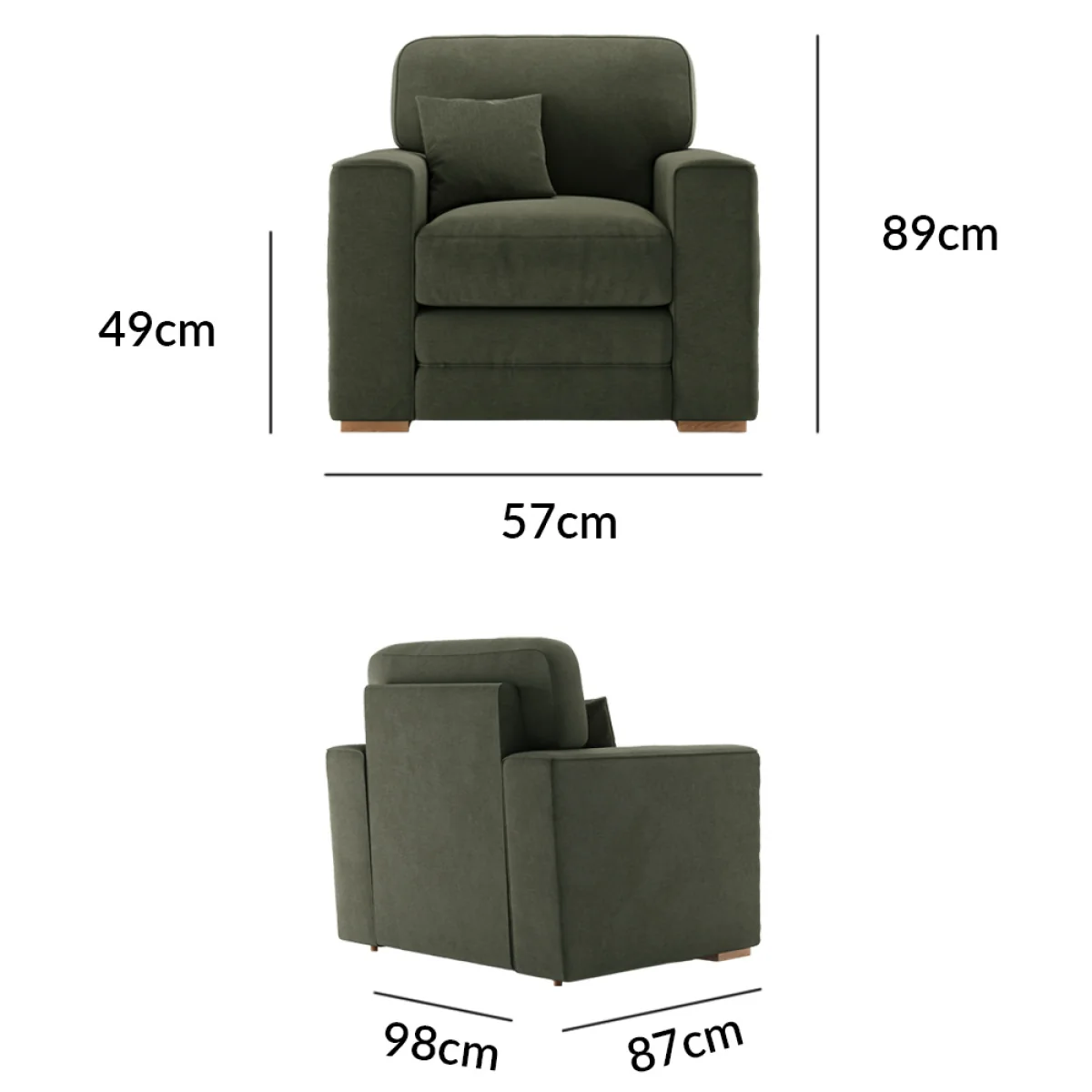 Madden Pewter Fabric Armchair – image 9