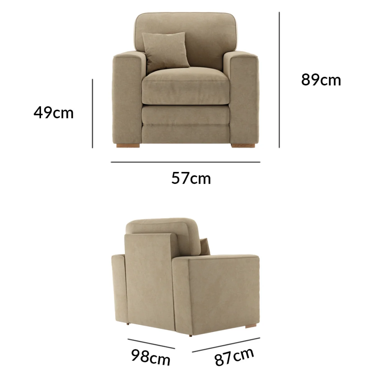 Madden Biscuit Fabric Armchair – image 9