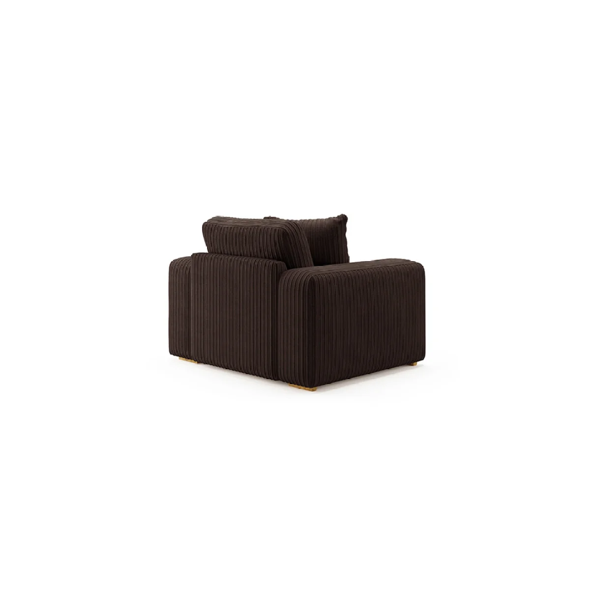 Milan Chocolate Fabric Armchair – image 2
