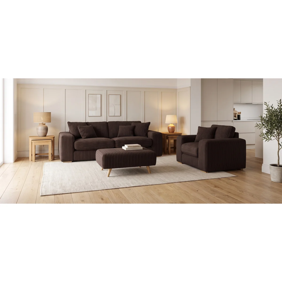 Milan Chocolate Fabric Armchair – image 7