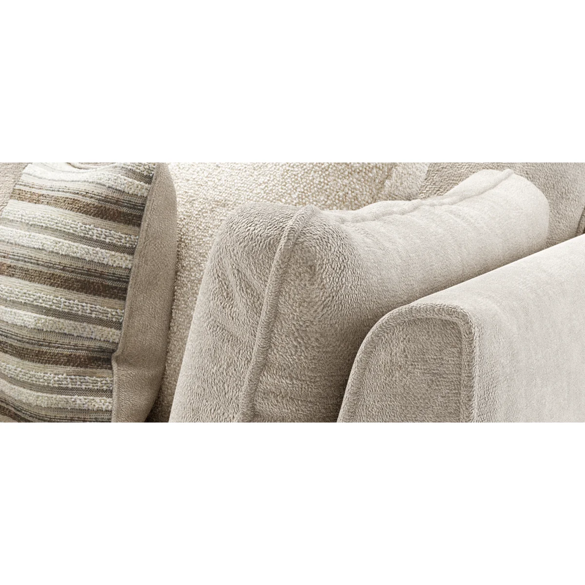 Palermo Cream Chenille Fabric Armchair – image 8