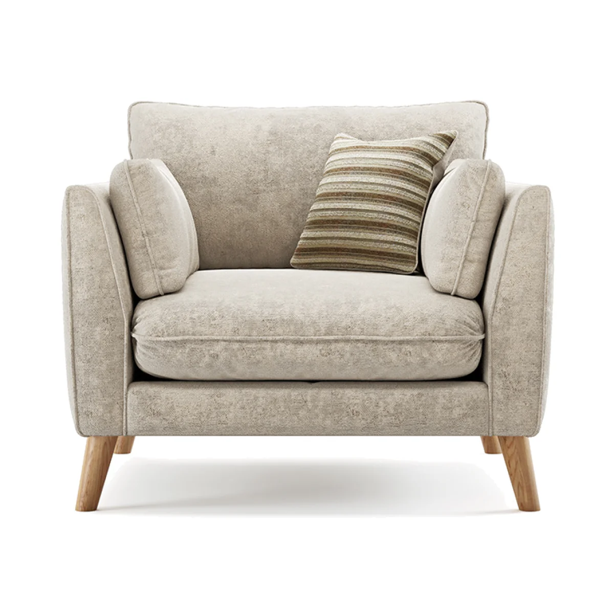 Palermo Cream Chenille Fabric Armchair – image 1