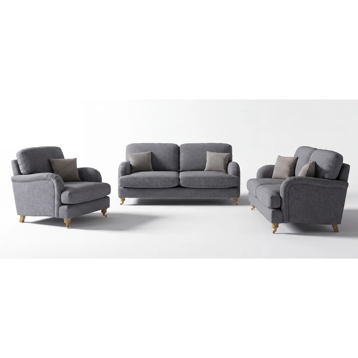 Chilworth Navy Fabric Armchair with Navy Cushion – image 9
