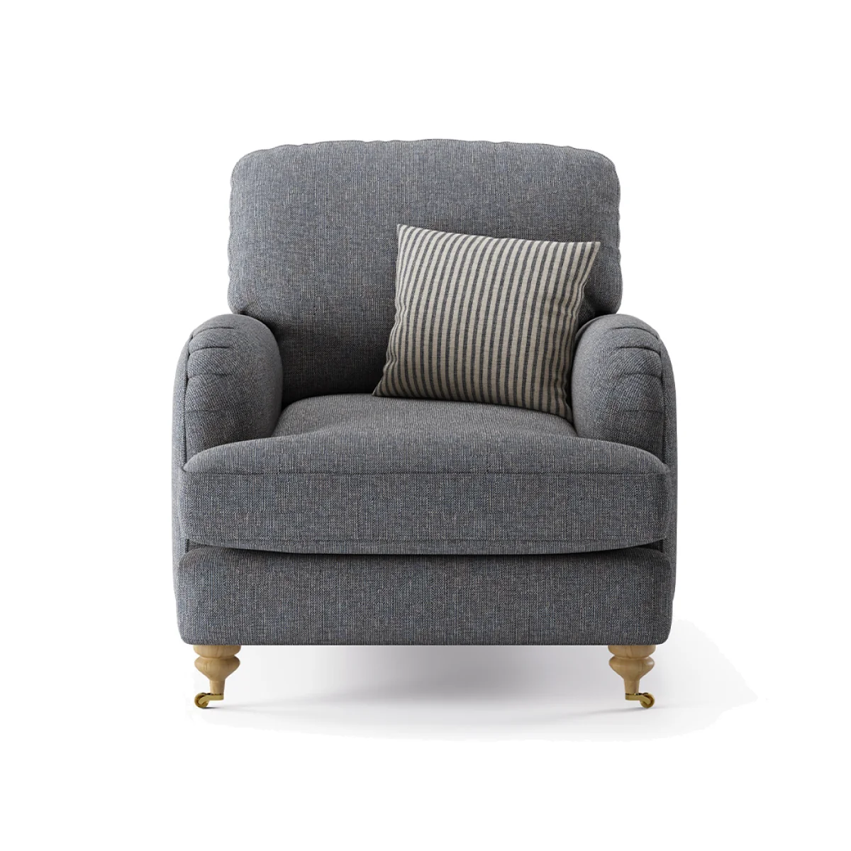 Chilworth Navy Fabric Armchair with Navy Cushion – image 1