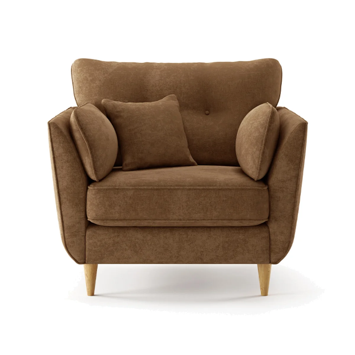 Capri Almond Fine Chenille Fabric Armchair – image 1