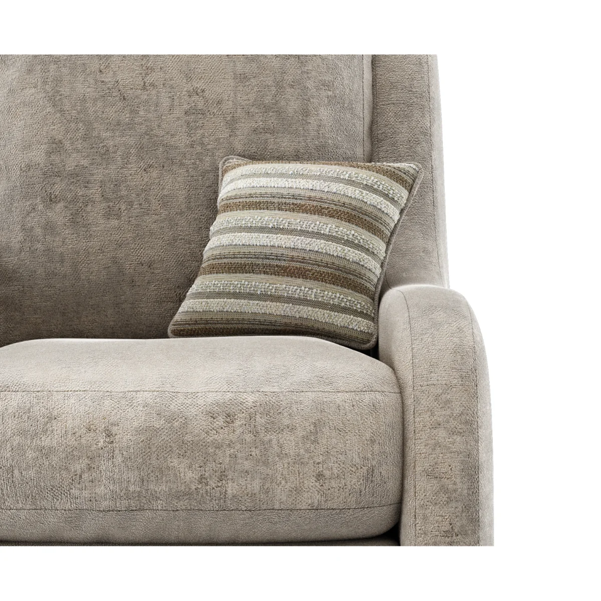 Palermo Truffle Chenille Fabric High Back Swivel Armchair – image 4
