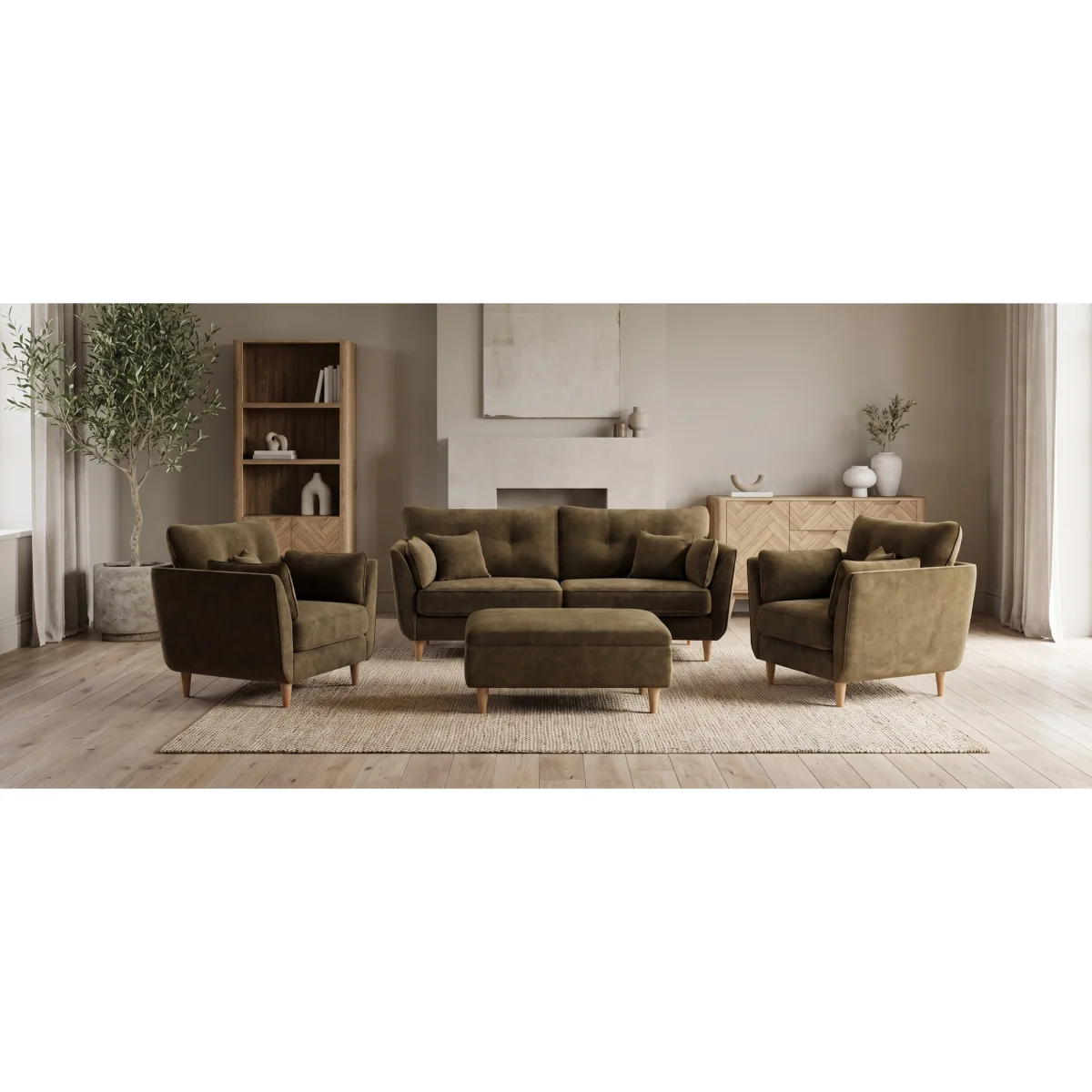 Capri Sage Chenille Fabric Armchair – image 8