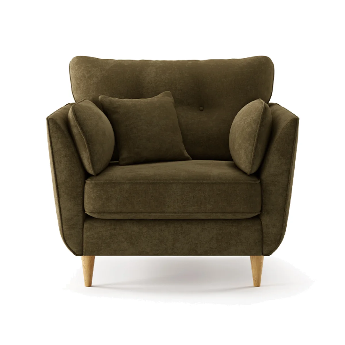 Capri Sage Chenille Fabric Armchair – image 1