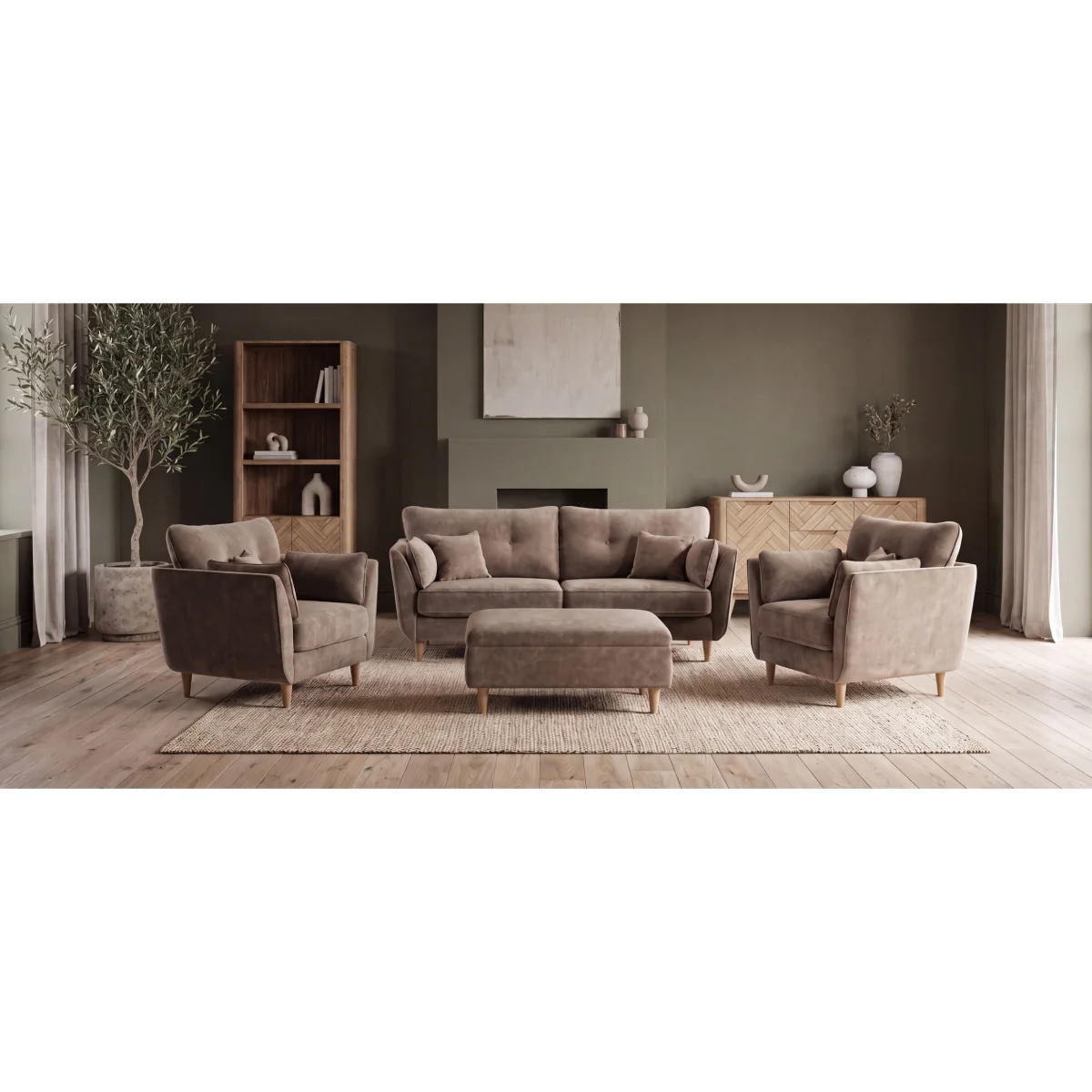 Capri Latte Chenille Fabric Armchair – image 8