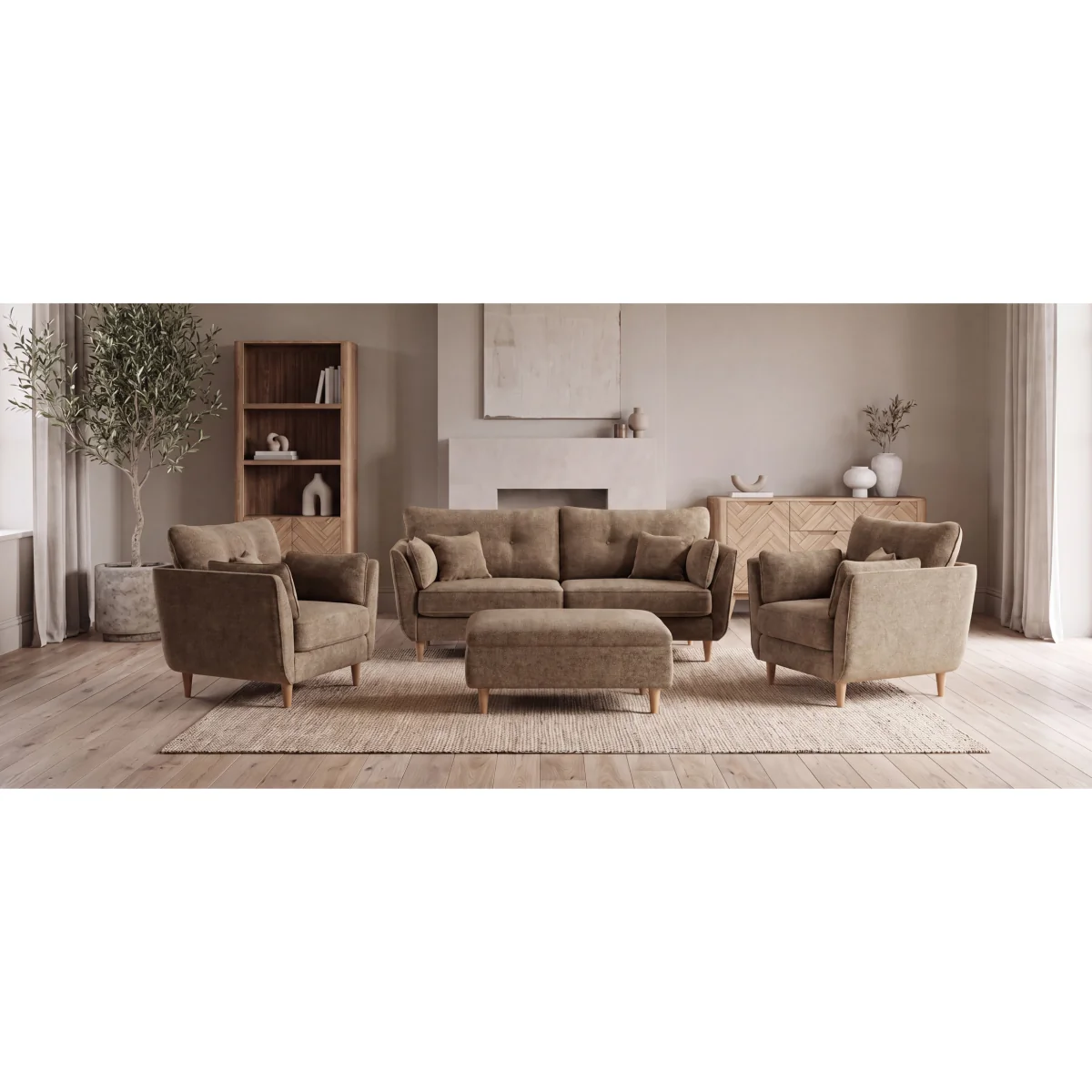 Capri Caramel Boucle Fabric Armchair – image 9
