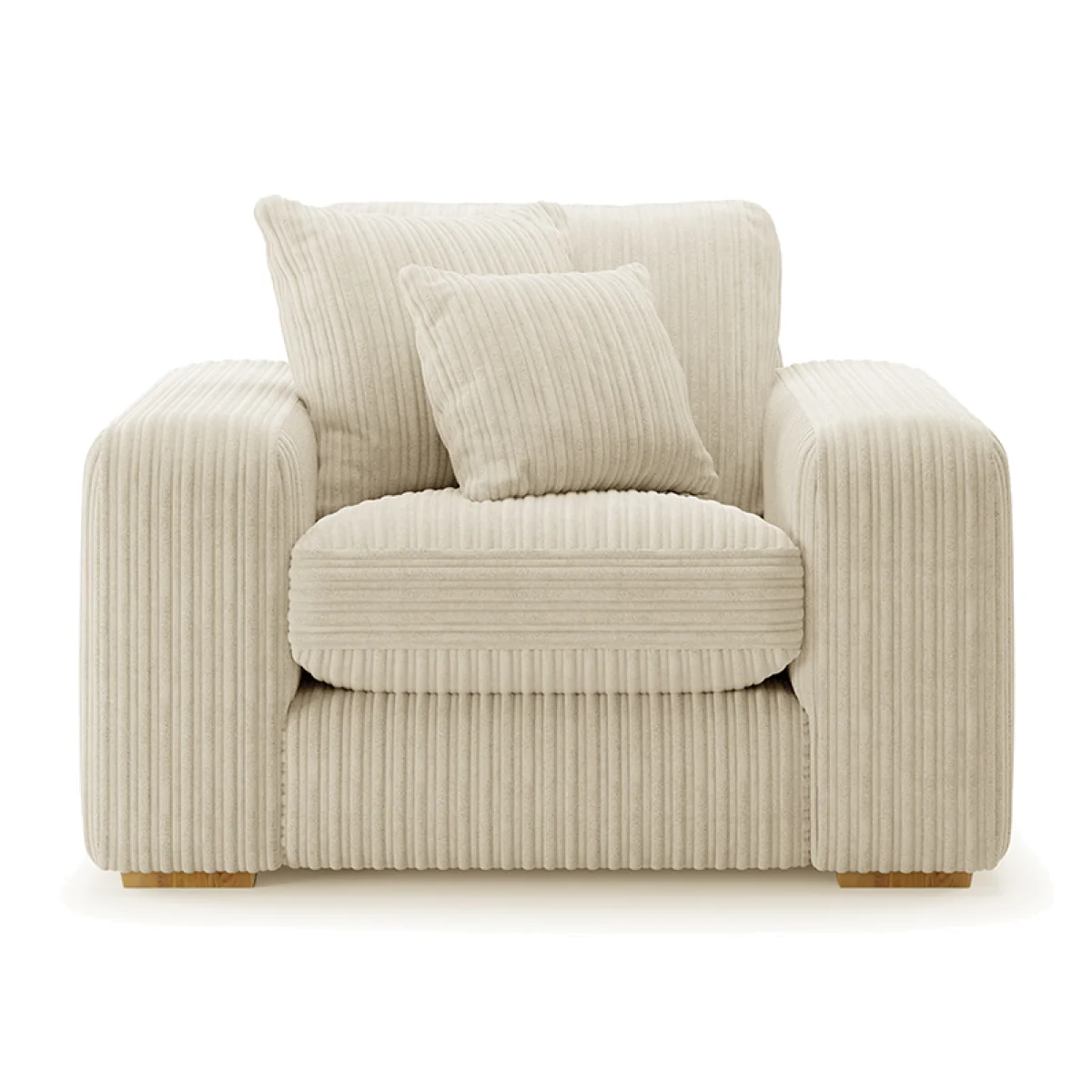 Milan Ivory Fabric Armchair – image 1