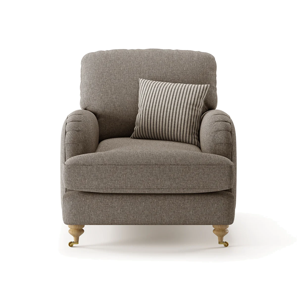 Chilworth Grey Fabric Armchair with Grey Cushion – image 1
