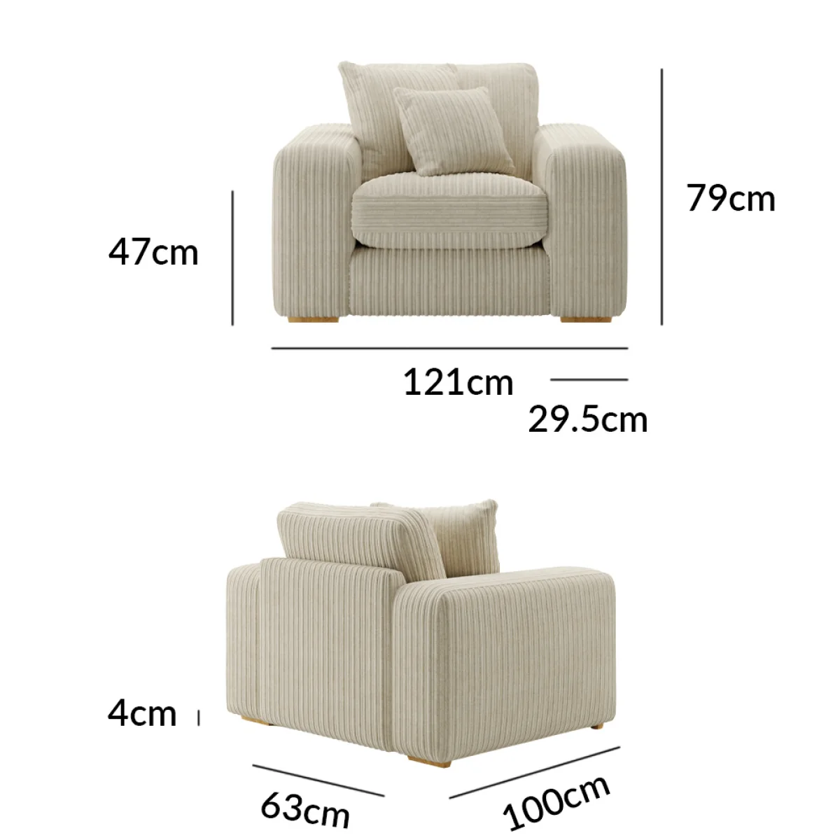 Milan Stone Fabric Armchair – image 8