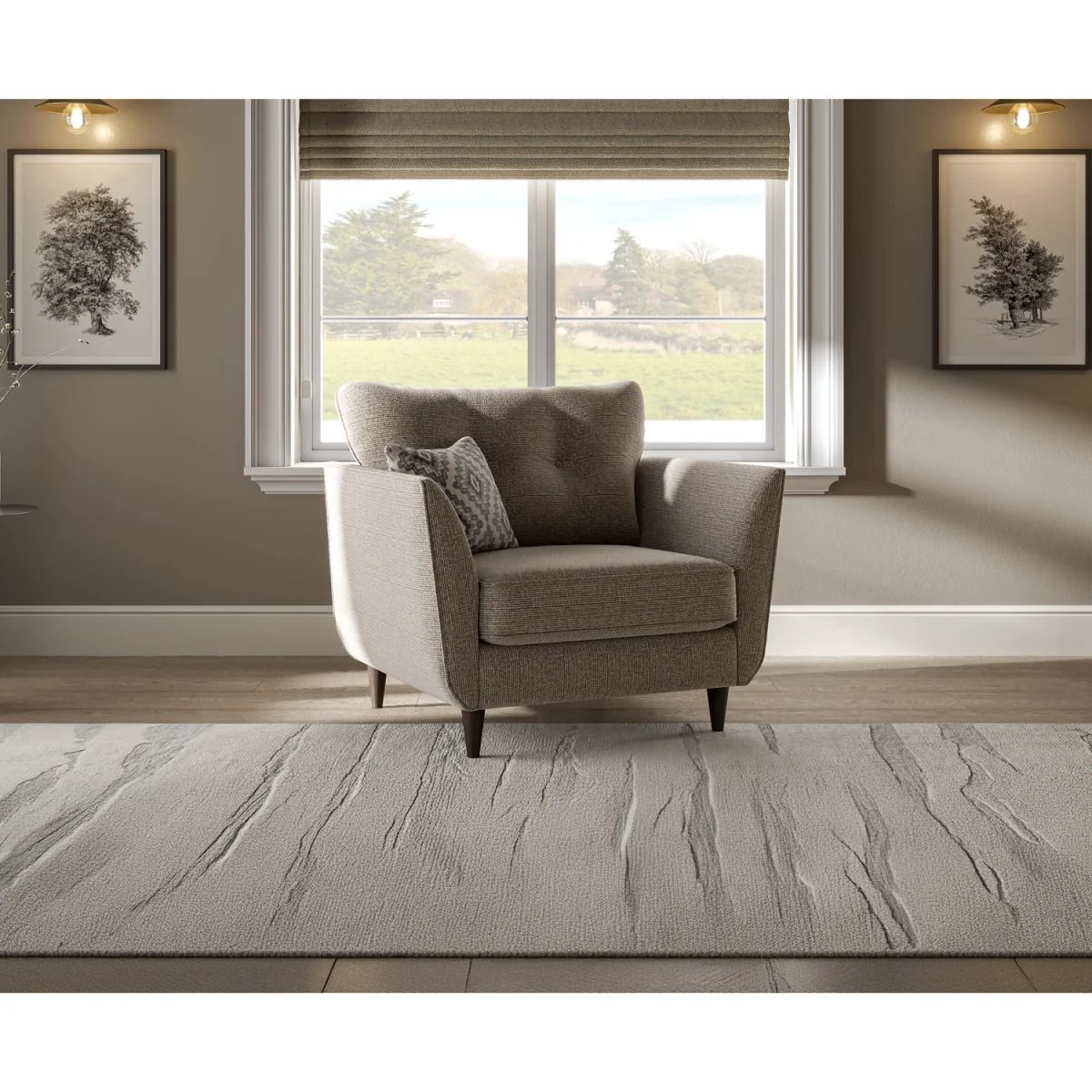Capri Mushroom Fabric Armchair – image 2