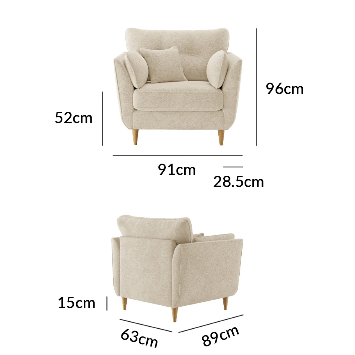 Capri Natural Boucle Fabric Armchair – image 8
