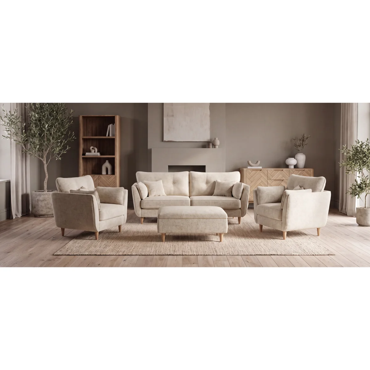 Capri Natural Boucle Fabric Armchair – image 9