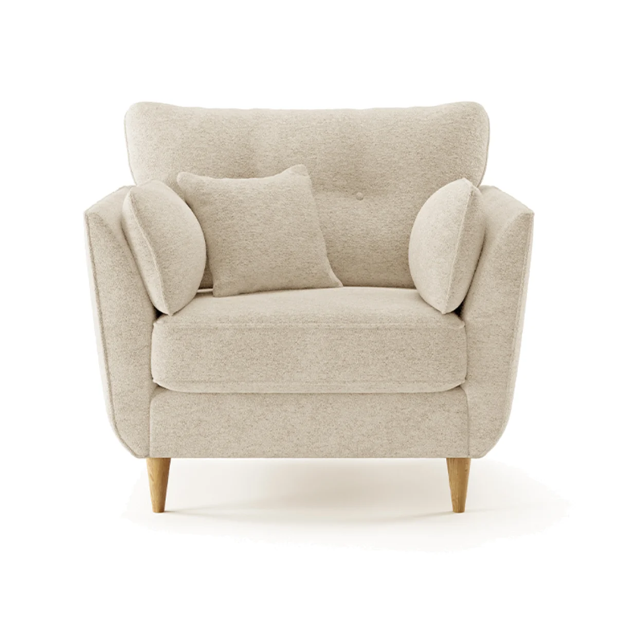 Capri Natural Boucle Fabric Armchair – image 1