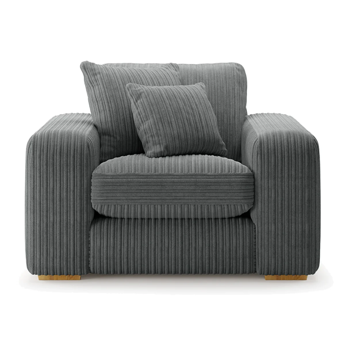 Milan Grey Fabric Armchair – image 1
