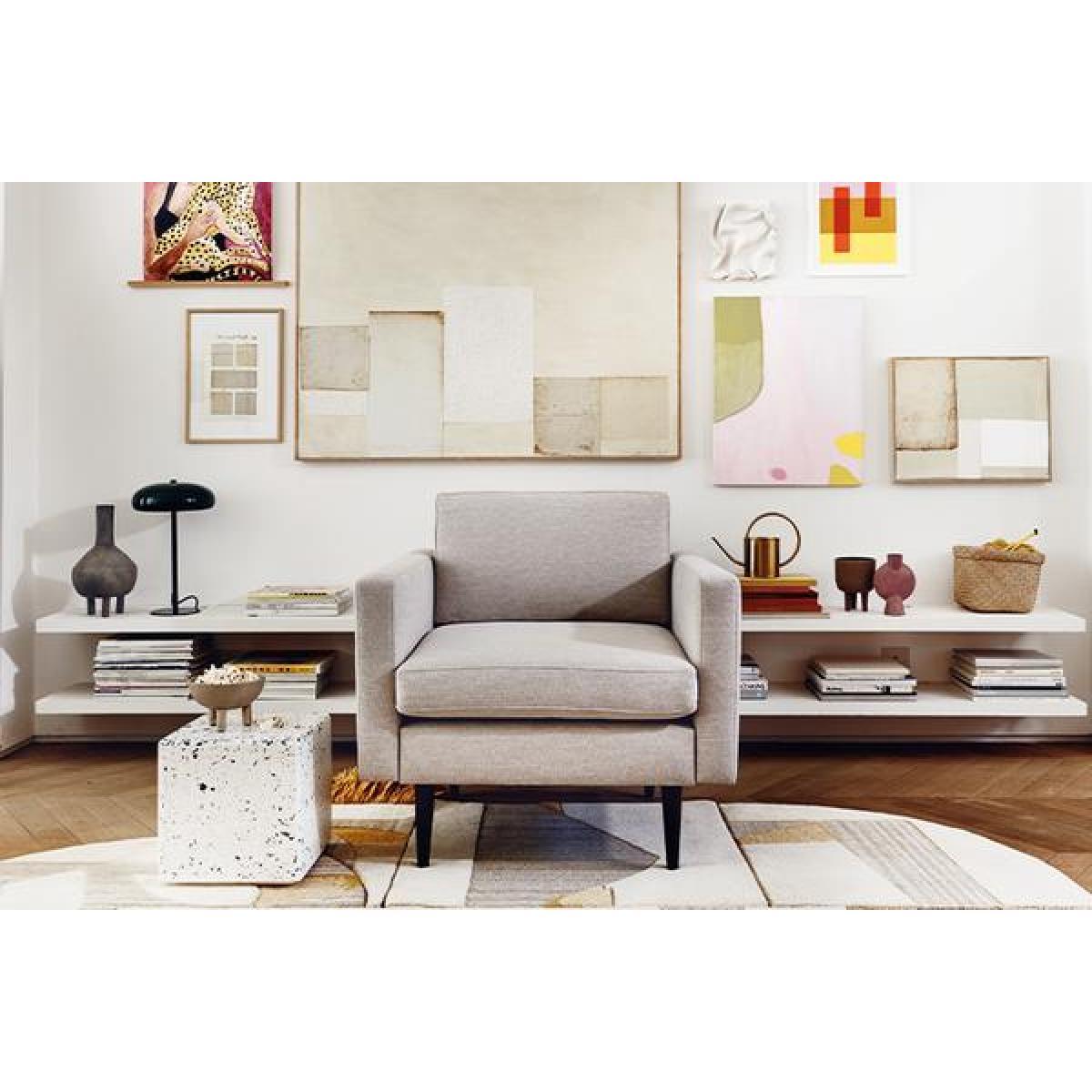 Swyft Model 01 Linen Armchair in Pumice – image 6