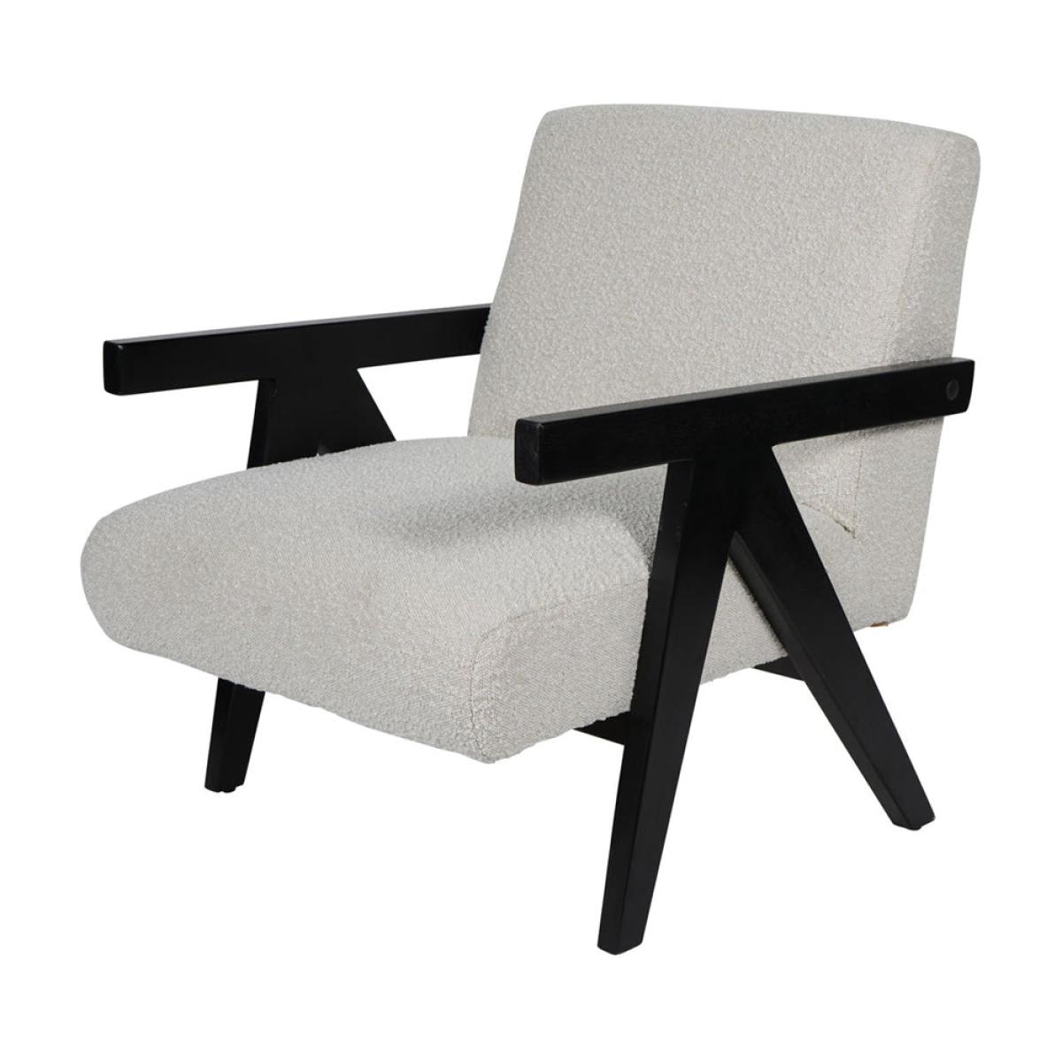 Libra Calm Neutral Collection - San Diego Wooden Frame Cream Boucle Armchair – image 2