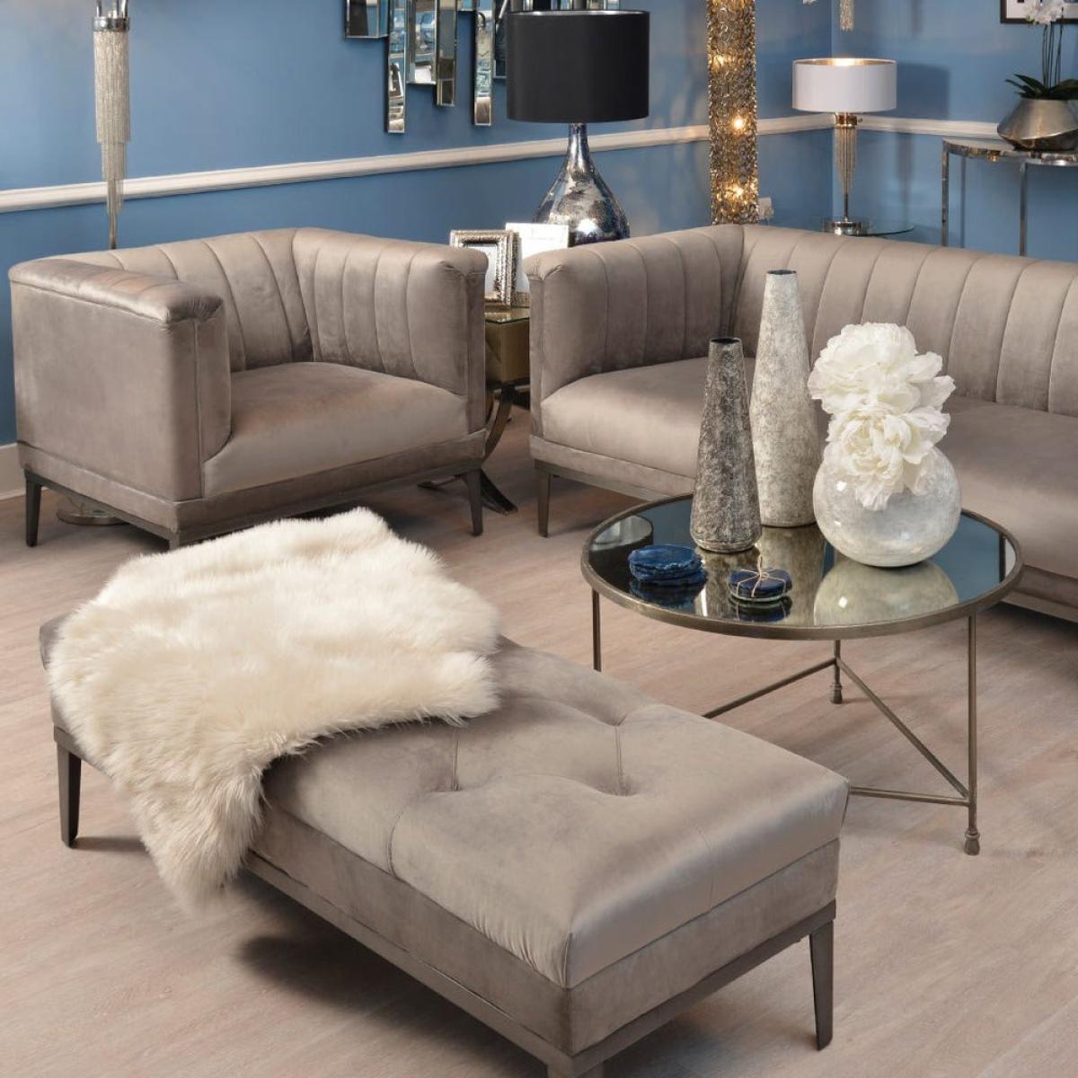 Libra Belgravia Ribbed Armchair Grey – image 2