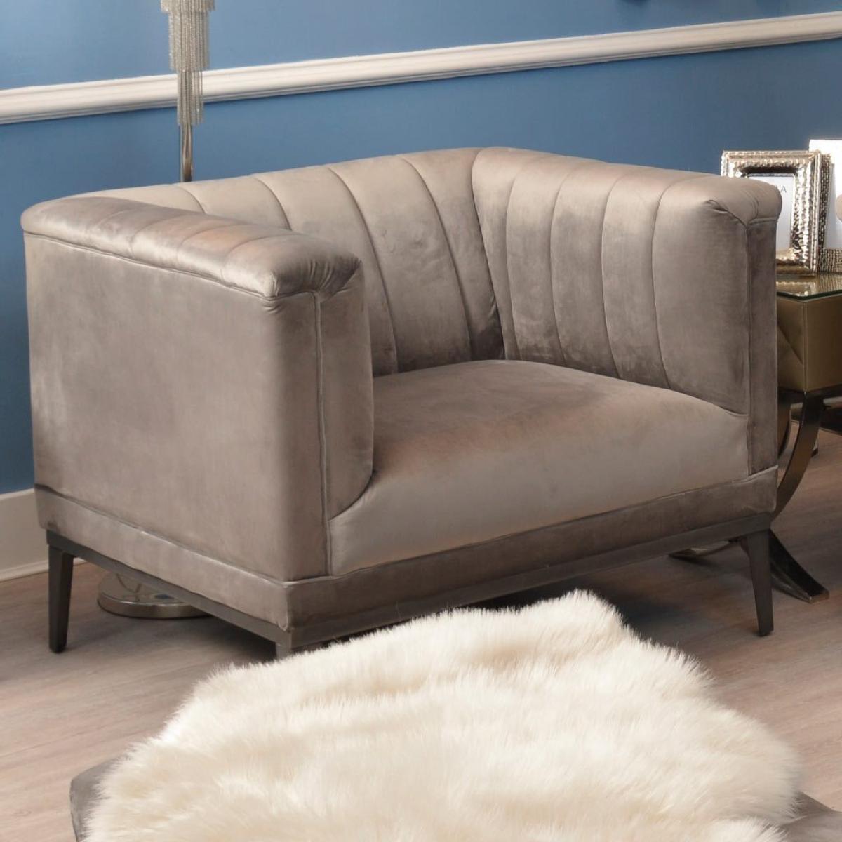 Libra Belgravia Ribbed Armchair Grey – image 1