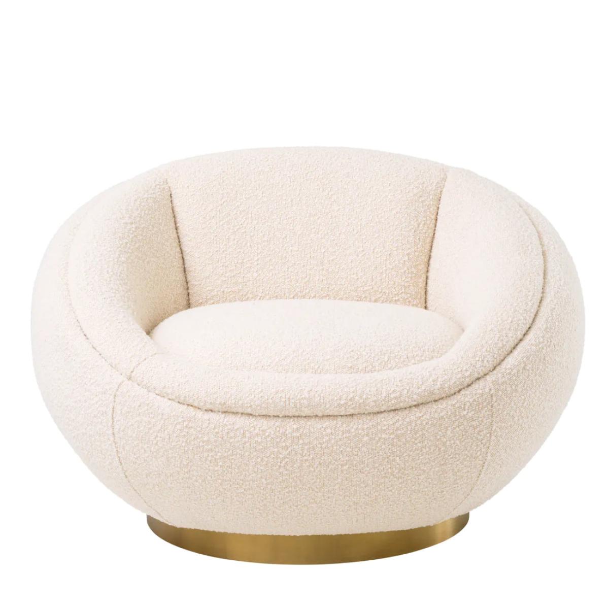 Eichholtz Bollinger Swivel Chair in Bouclé Cream – image 2