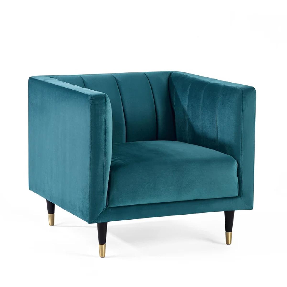 Julian Bowen Salma Scalloped Back Chair - Teal – image 5