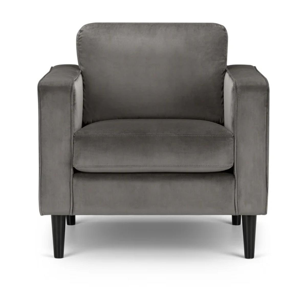 Julian Bowen Hayward Velvet Armchair In Grey – image 3