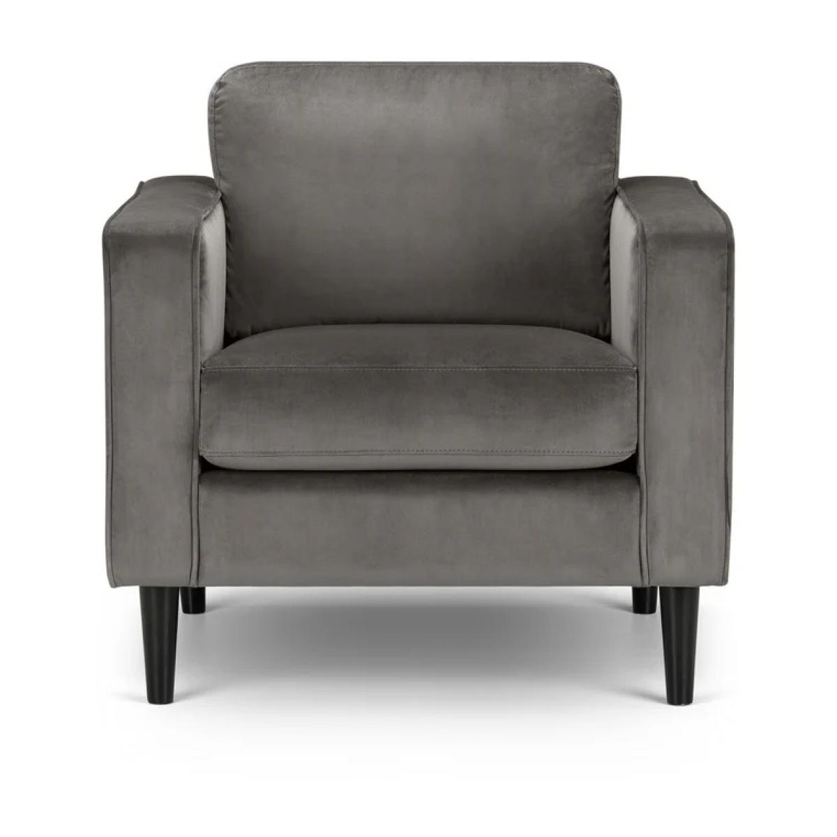 Julian Bowen Hayward Velvet Armchair In Grey – image 7