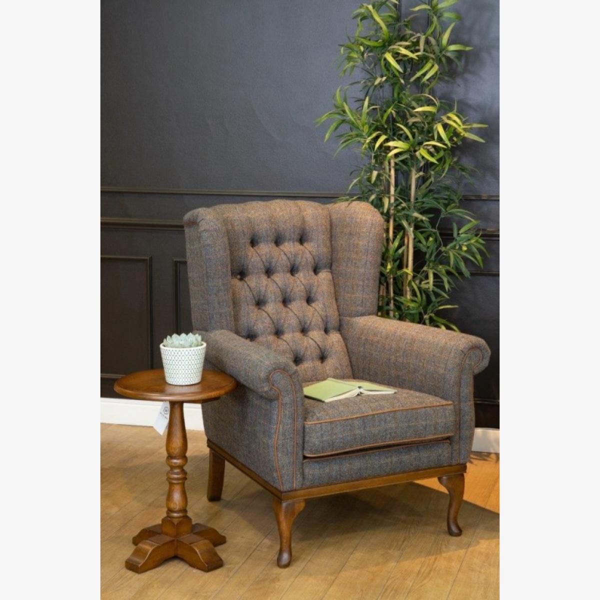 Wood Bros Watton Armchair - Fabric Grade A, Leather, Herringbone – image 1