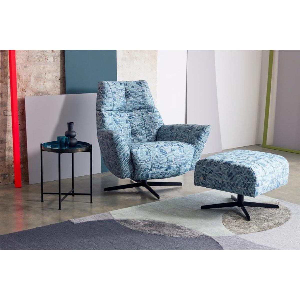 Jay Blades X G Plan Peabody Swivel Chair - Body Accent Fabric, Leather, Star – image 4