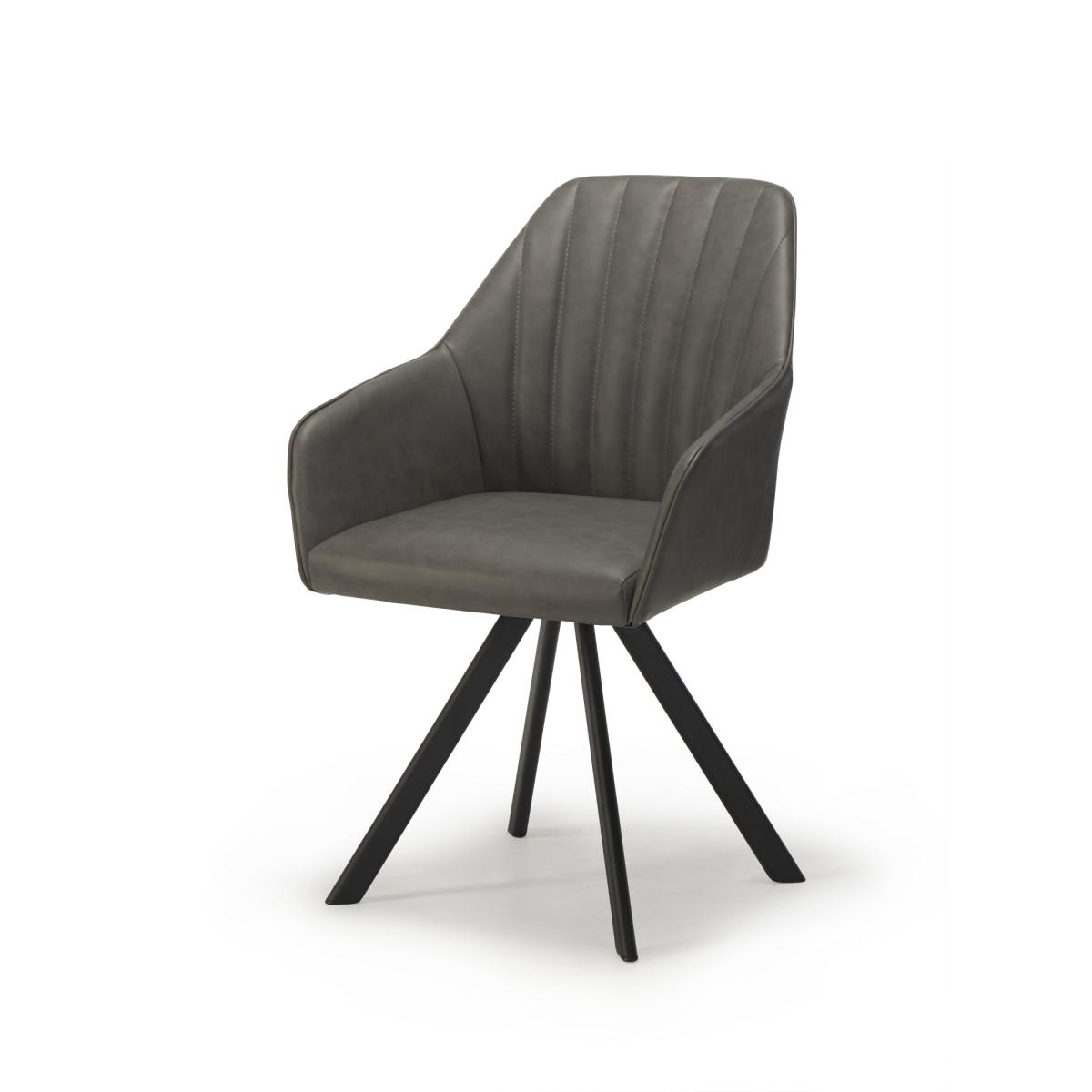 Kesterport Eliot Dining Armchair- Dark Grey, Faux Leather – image 2