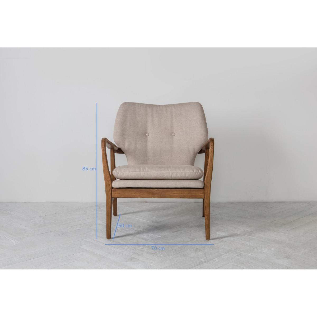 Jean Mid-Century Armchair in Oatmeal – image 7