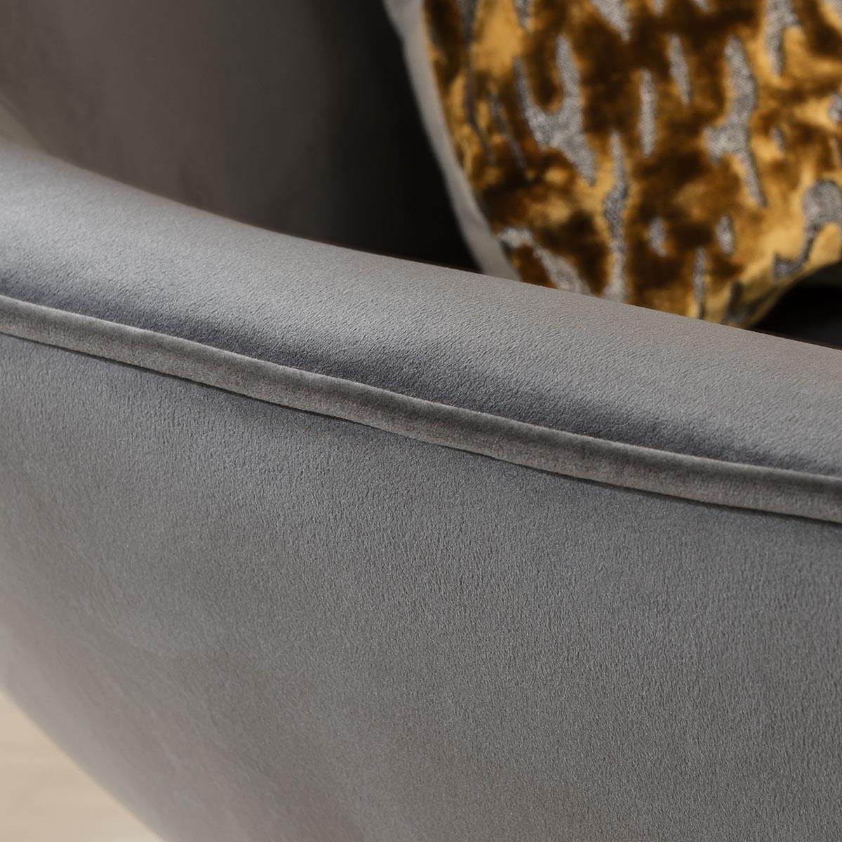 ExDisplay Quatropi Swivel Armchair Wingback Charcoal Grey Fabric & Black Metal Legs – image 4