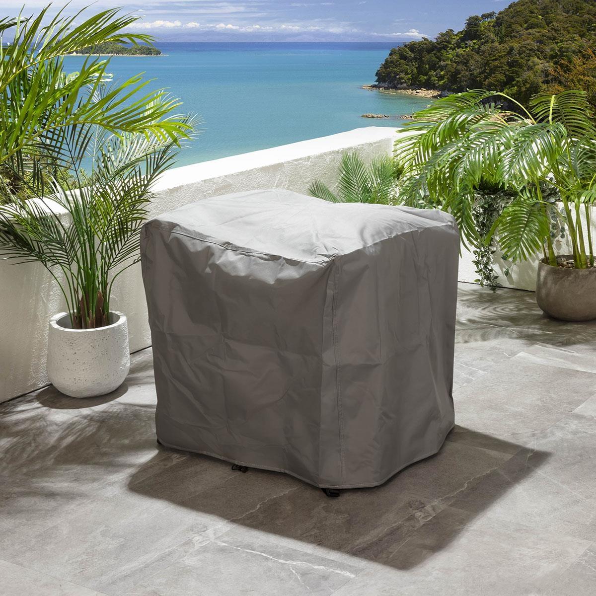 Set of 2 Modern Outdoor Armchairs with Pouf Patio Garden Furniture – image 8
