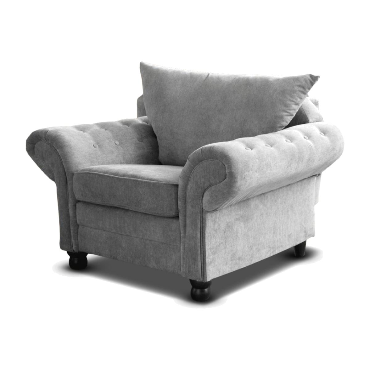 Nevona Chenille Armchair - Silver
