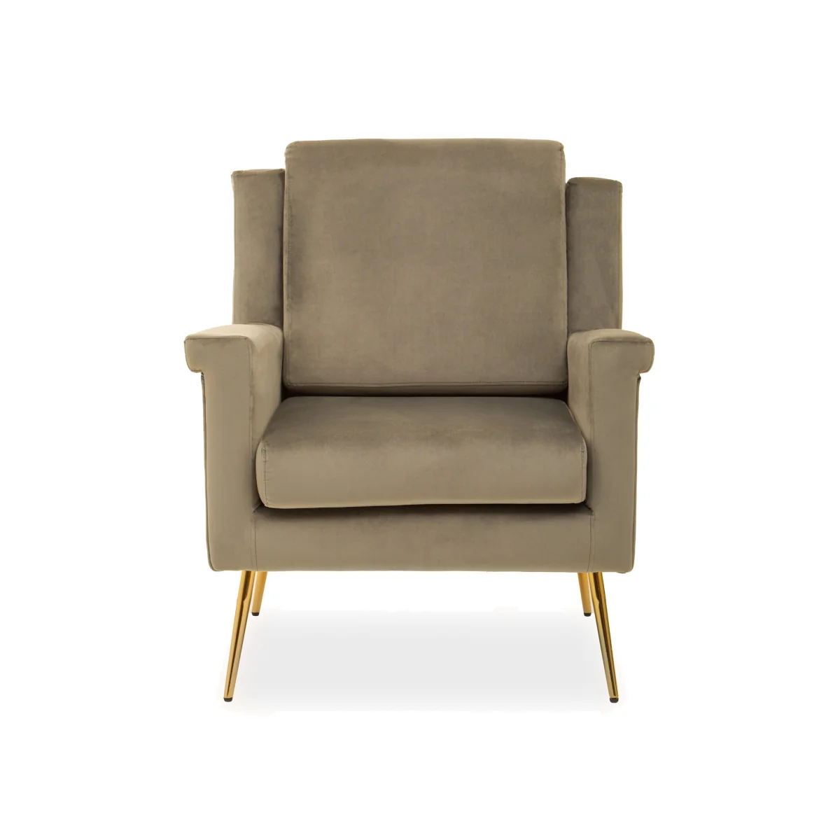 Salma Mink Velvet Armchair. - Brown