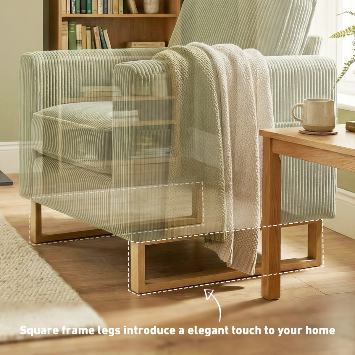 HOMCOM Armchair with Metal Legs and Spring Dark Green - Green – image 6