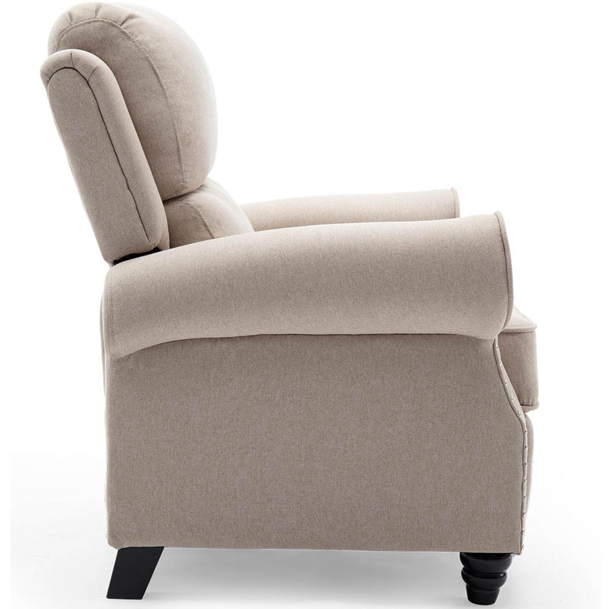 Duxford Fabric Pushback Recliner Armchair - Beige – image 7