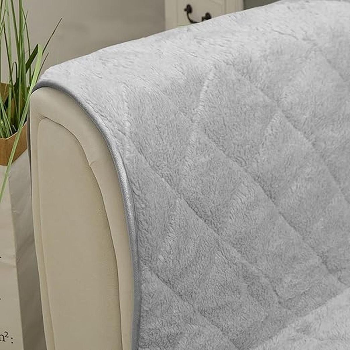 Snug Teddy Soft Sofa Protector - Silver / Armchair – image 3