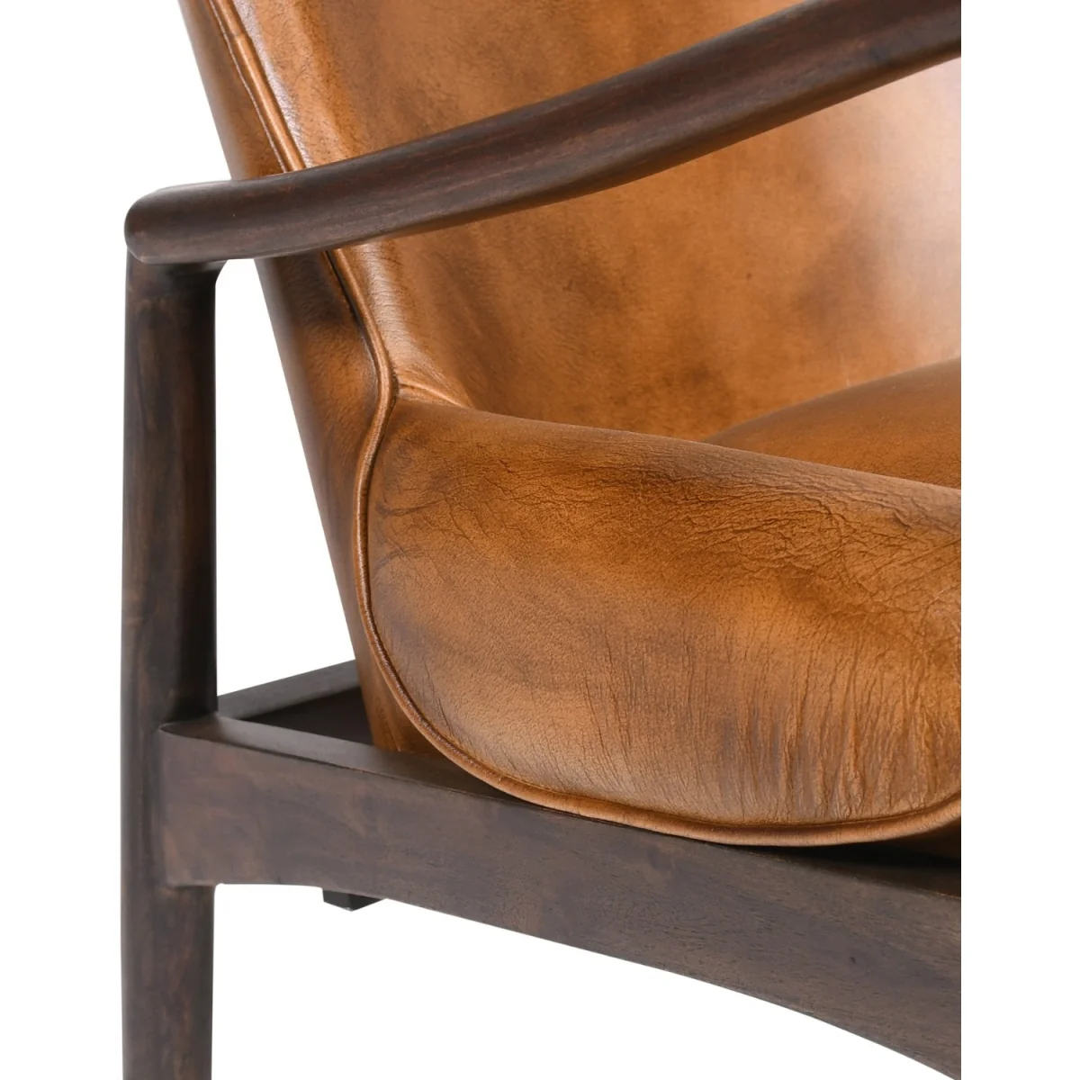 Tan Brown Genuine Real Hide Leather Armchair - Brown – image 6