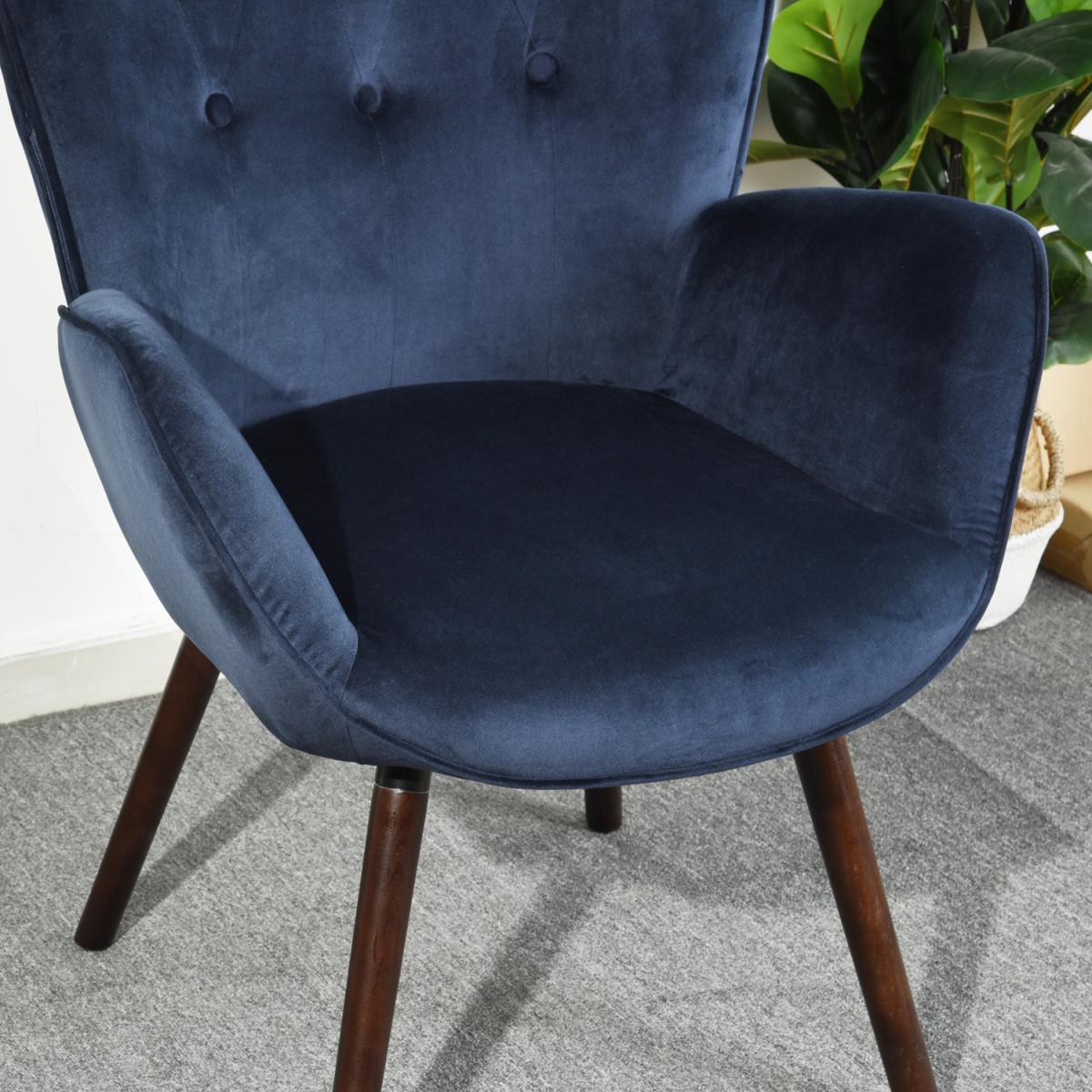 Kas Velvet Wingback Armchair  - Blue – image 3