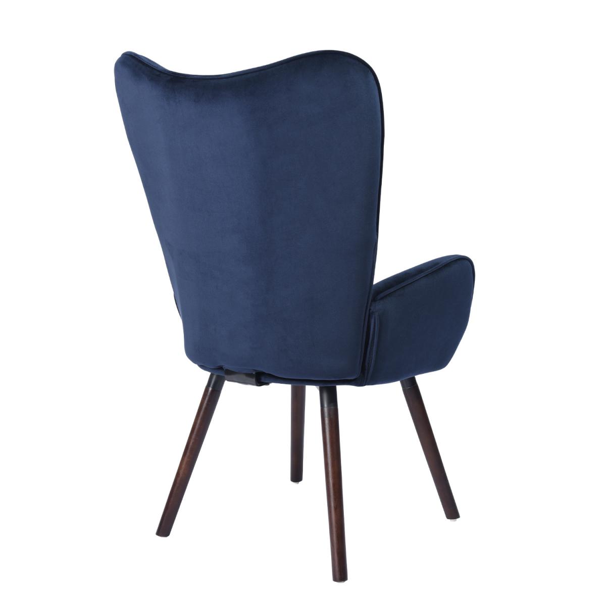 Kas Velvet Wingback Armchair  - Blue – image 4