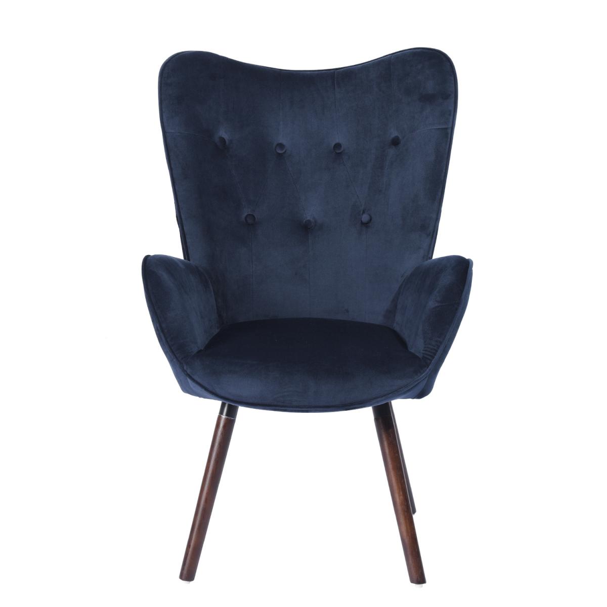 Kas Velvet Wingback Armchair  - Blue – image 5