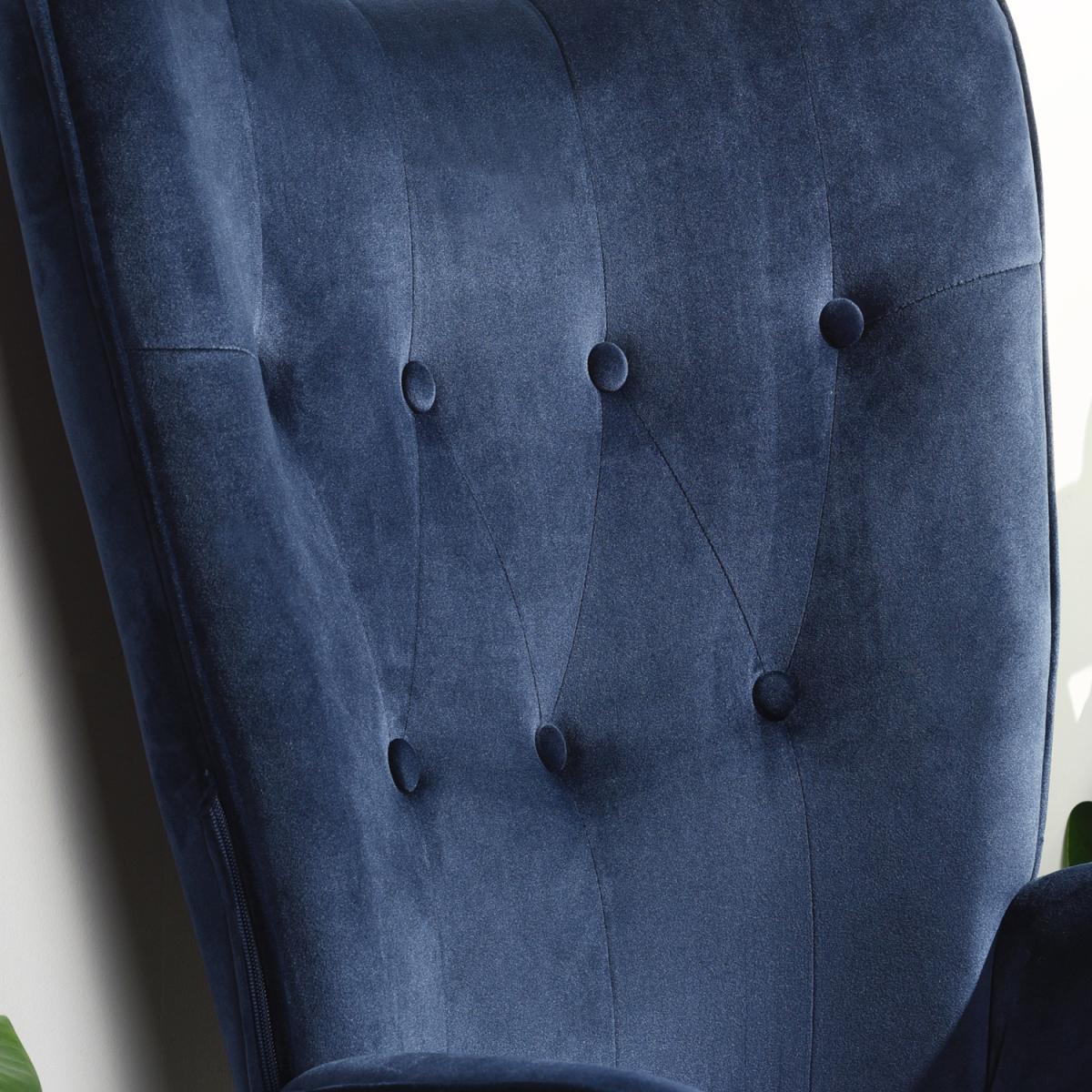 Kas Velvet Wingback Armchair  - Blue – image 6